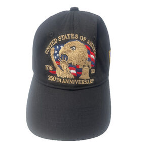 USA 250th Anniversary Cap American Black Adjustable Patriotic Trucker Hat Sunhat